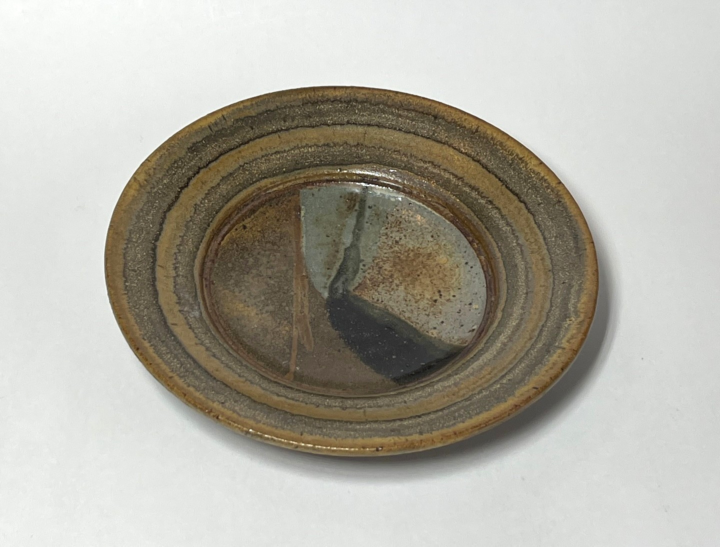 Signed Minor 1973 Studio Art Pottery Stoneware Plate Contemporary Modern