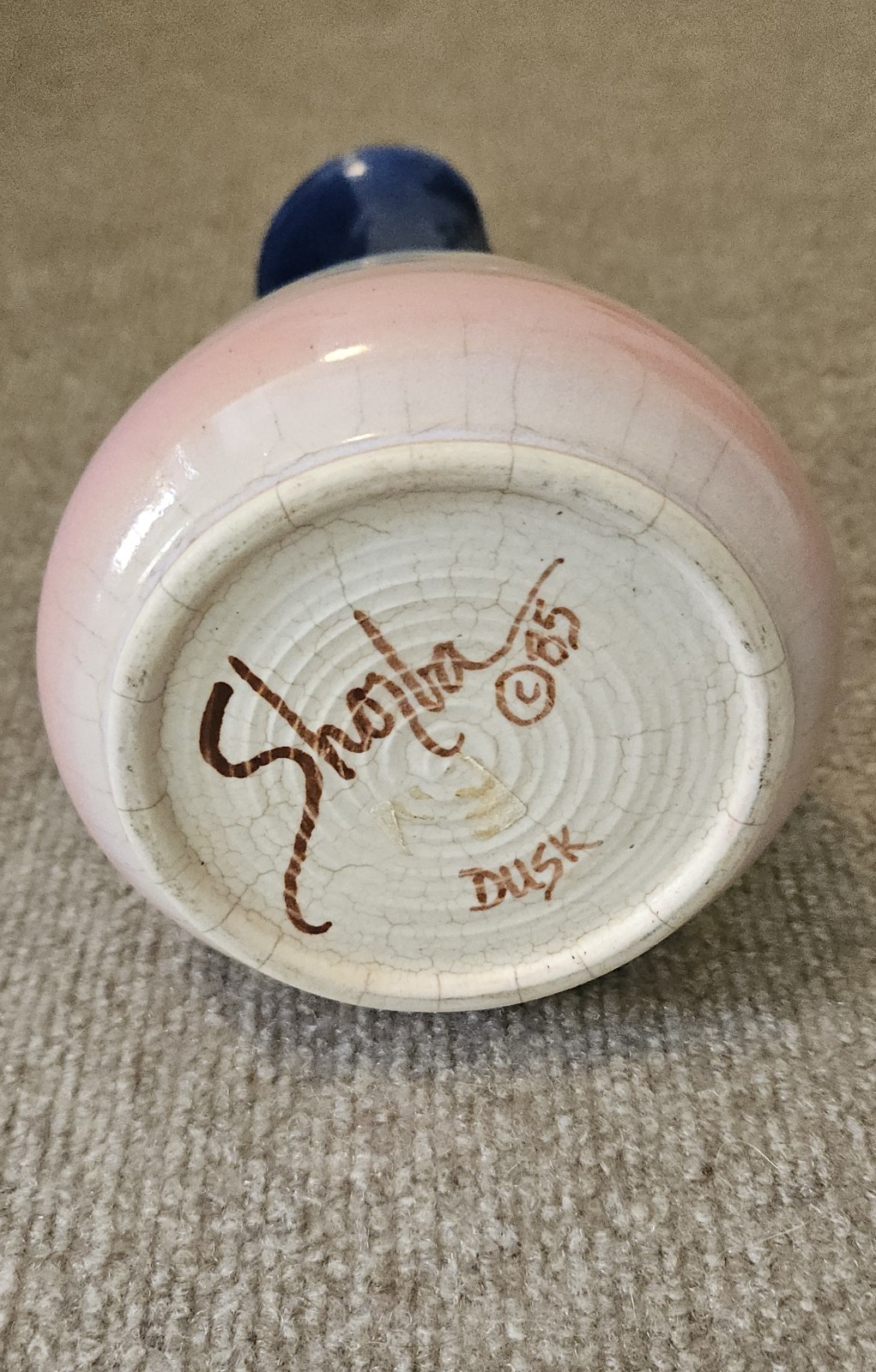 Pye In The Sky Pottery Pitcher Signed Shorba 1985 Dusk Marked Signed 9″
