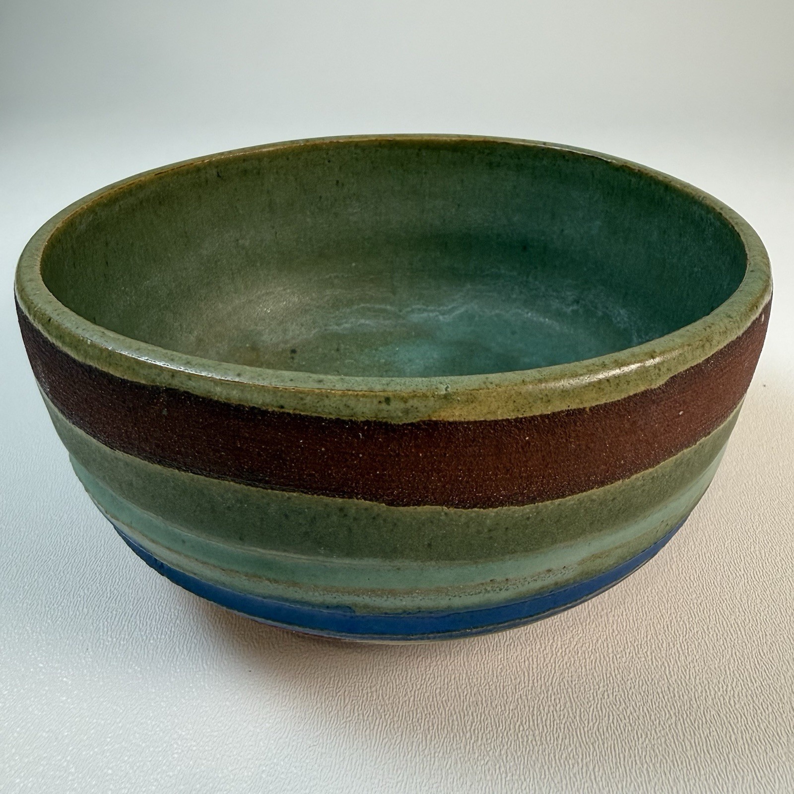 Vintage Signed Studio Pottery Bowl S. Ryder Dated 1970 Hand Thrown Stoneware