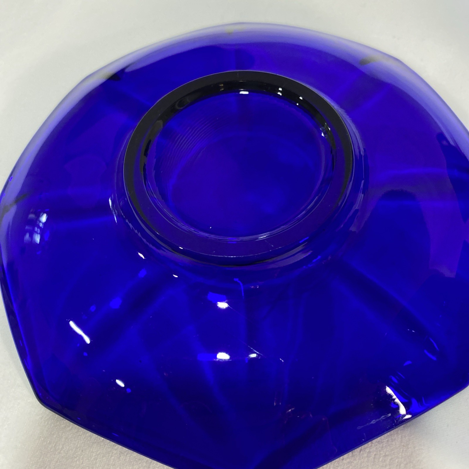 VTG Beautiful Cobalt Blue Cup And Saucer With Creamer Octagon Shape (Extra Cup)