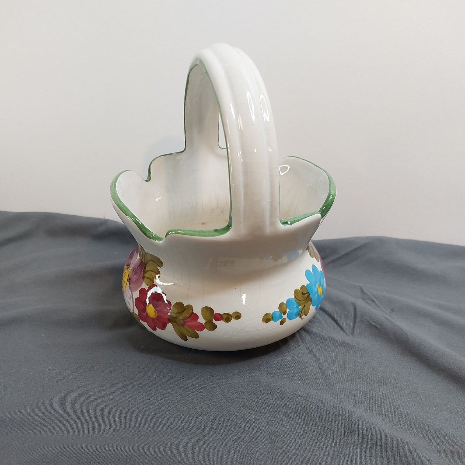 Italian Hand Painted Flower Basket