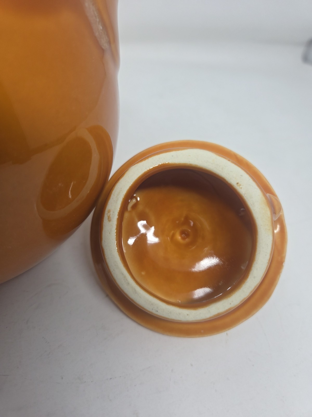 Hull Tangerine Orange Drip Glaze Oven Proof USA Teapot