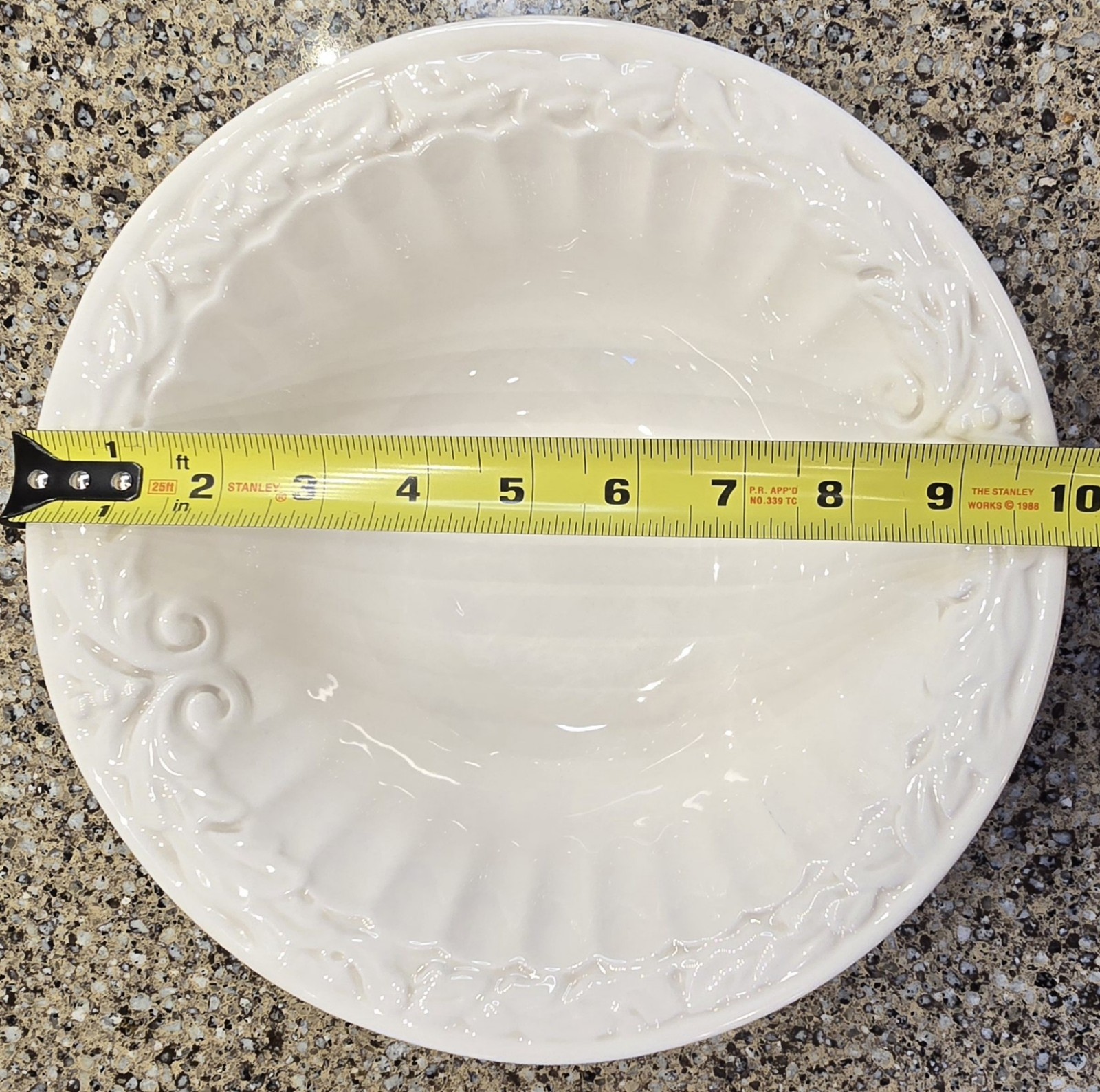 Serving Bowl American Atelier ATHENA 5166 Ironstone 10″ Laurel Leaf Border EUC