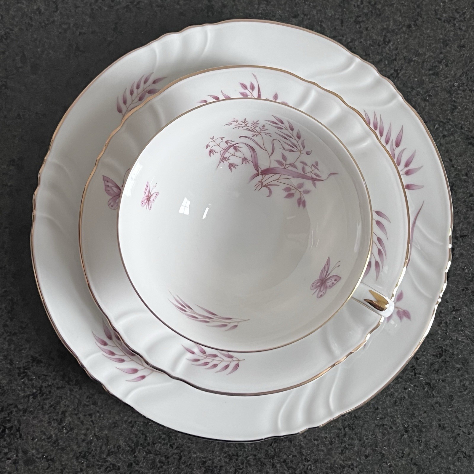 Thomas R Germany Porcelain Tea Cup, Saucer, Dessert Plate Trio Set of 5