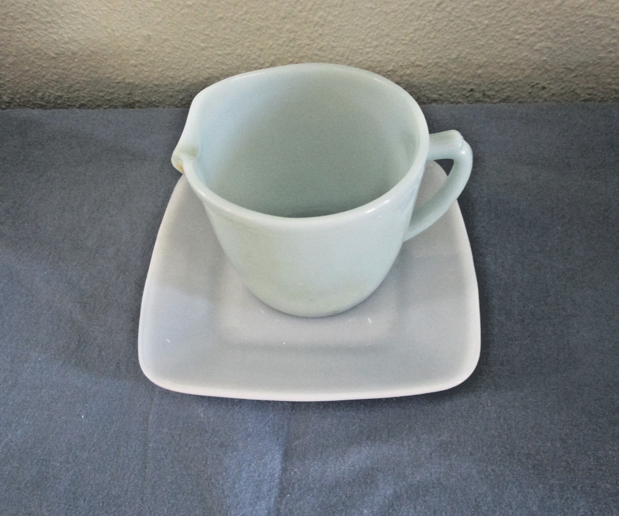 Vintage Fire King Blue Azurite Delphite Creamer and Saucer