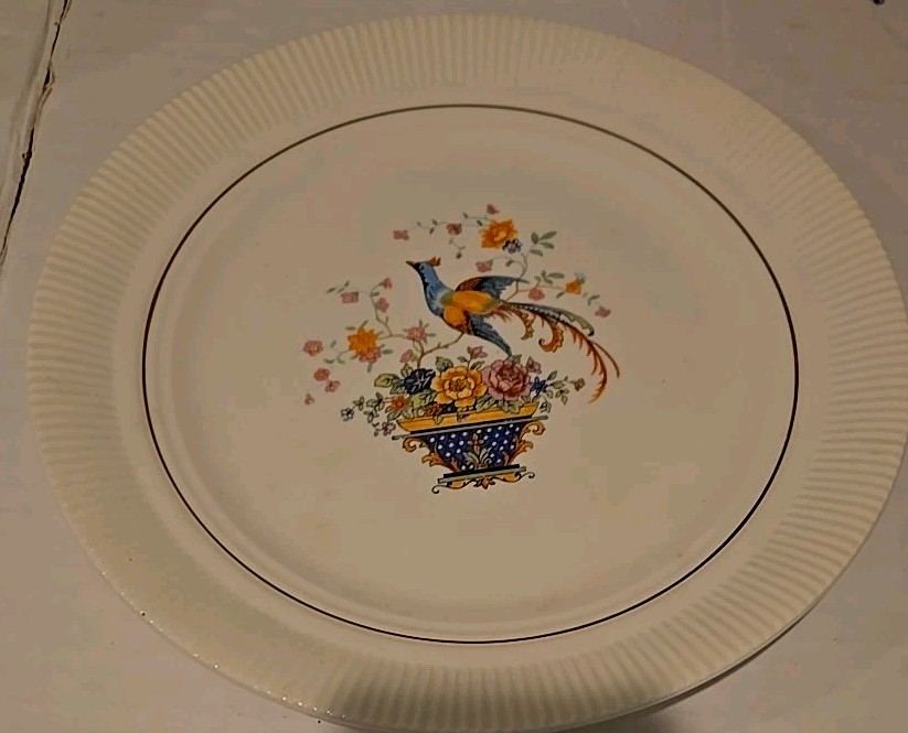 Vintage 23 karat gold VICTORY By SALEM Ohio China Co 10″ BIRD OF PARADISE PLATE