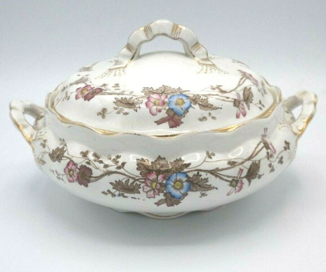 Thomas Furnival and Sons Covered serving Dish Charm Pattern