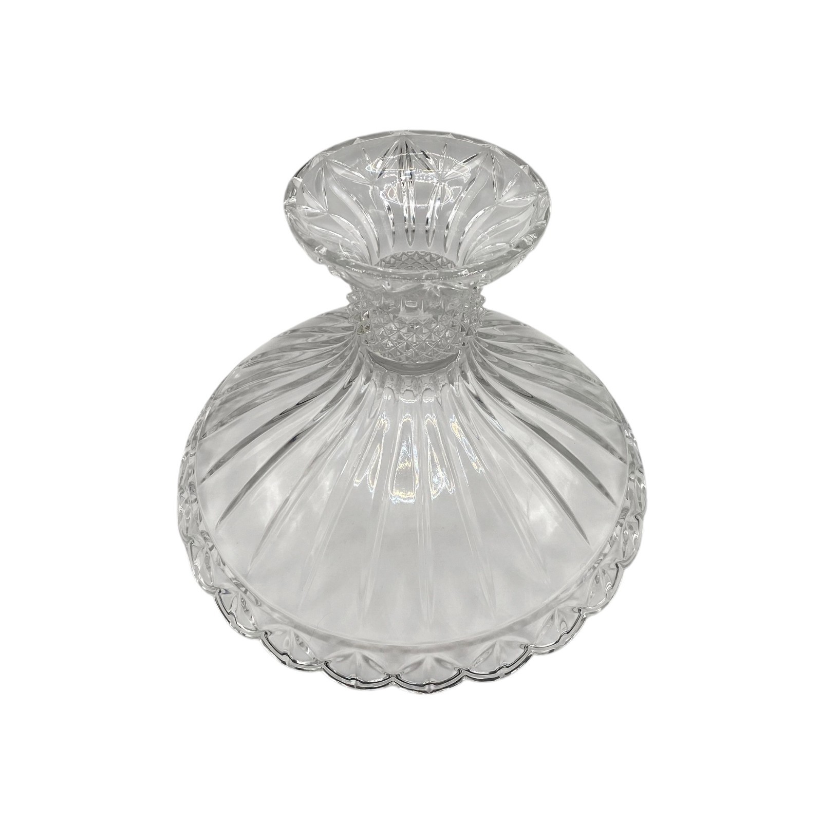 Shannon by Godinger Olympia Clear Crystal Pedestal Compote Pineapple Bowl