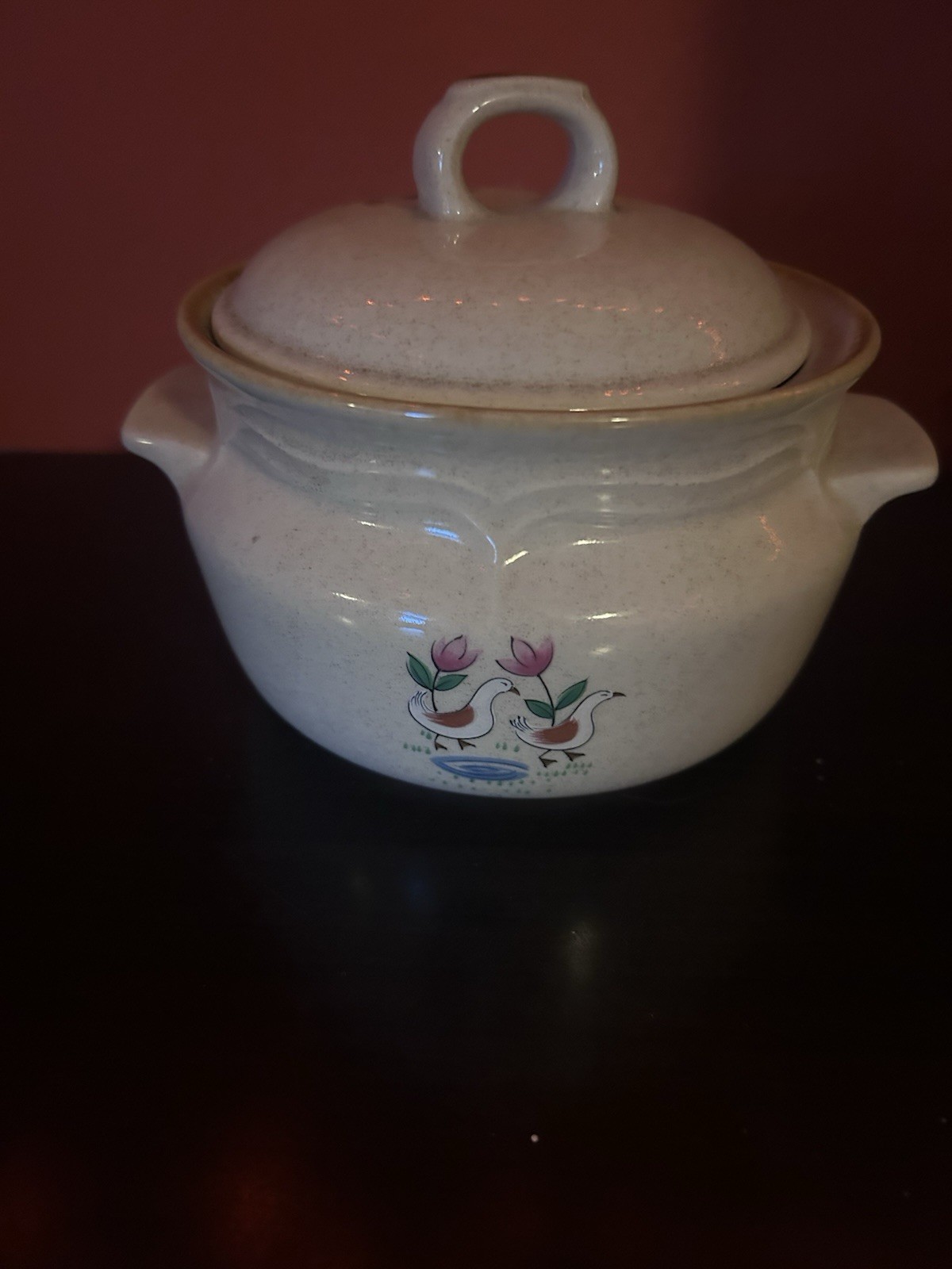International Stoneware Japan Heartland Covered Dish With Lid Birds