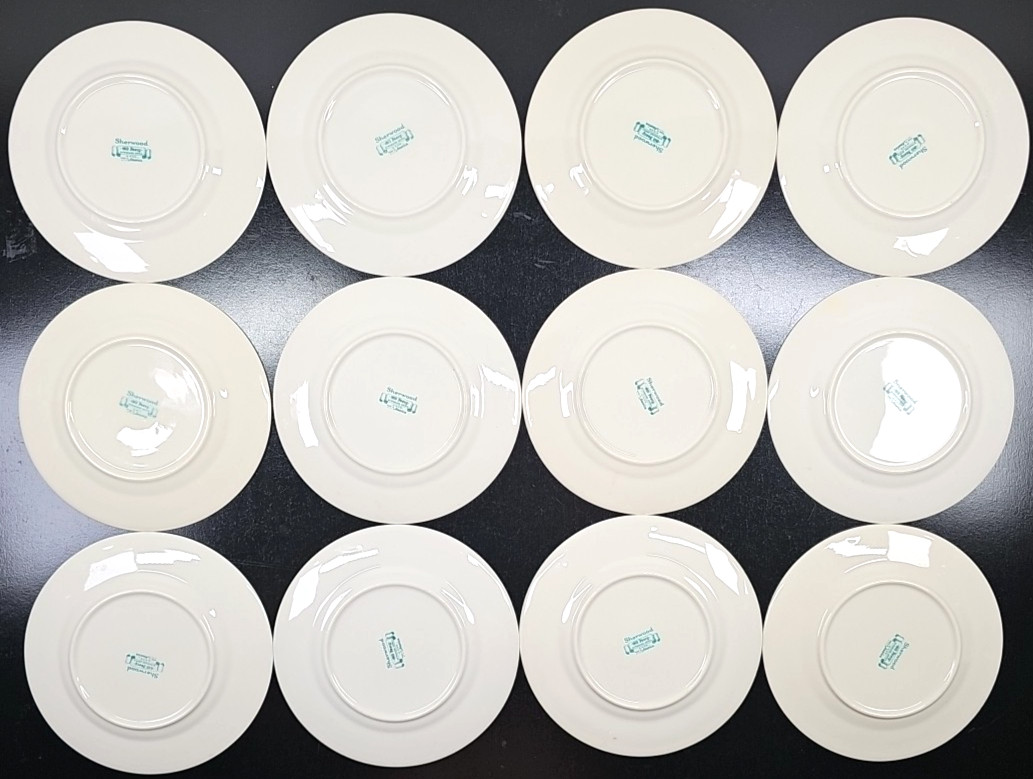 12 Syracuse China Sherwood Bread Plate Set Vintage Old Ivory Blue Laurel MCM Lot