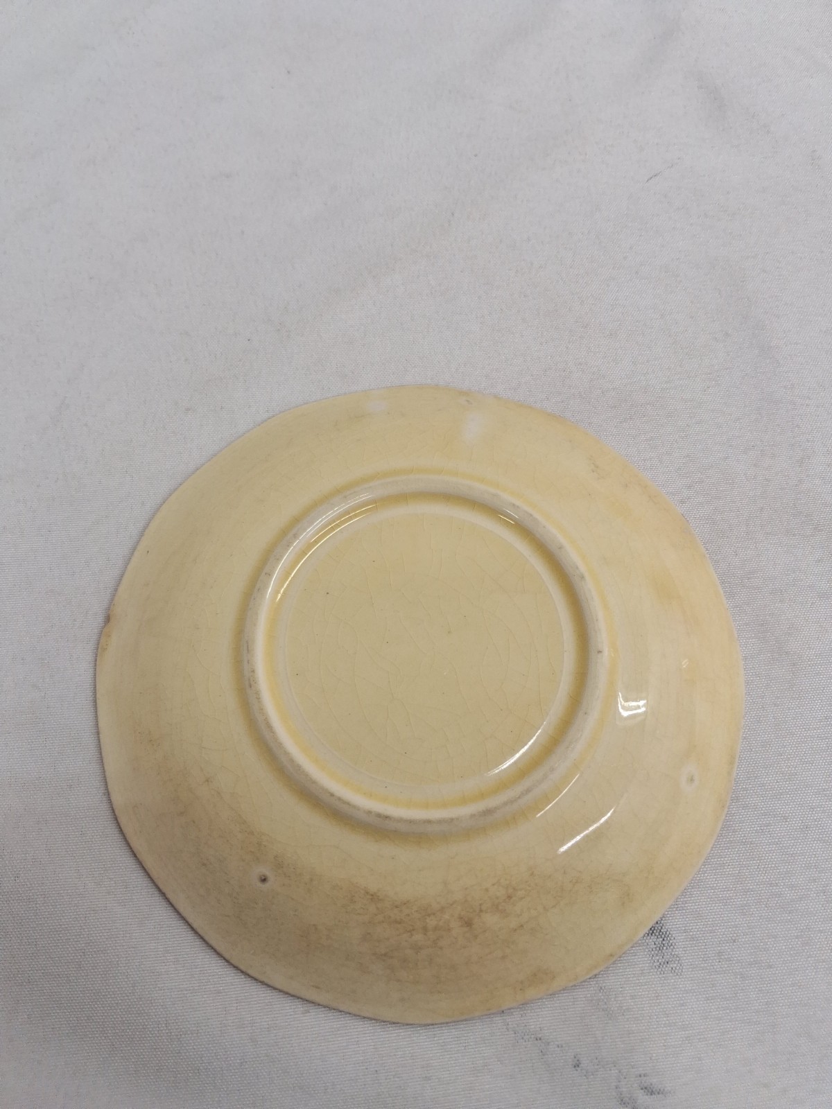 Vintage American Limoges Floral Pattern Yellow Creamer Pitcher & Saucer Set SB