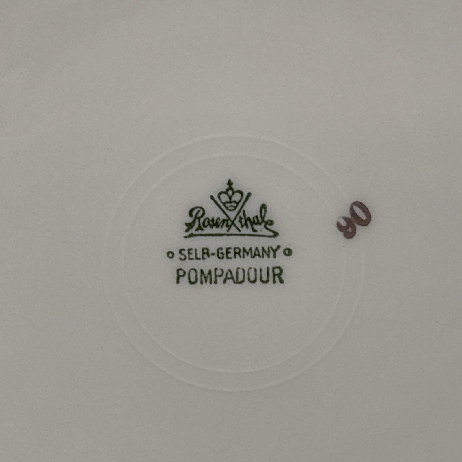 Rosenthal Continental MOSS ROSE POMPADOUR (Ivory) Bread Plate 6 1/4 Inches