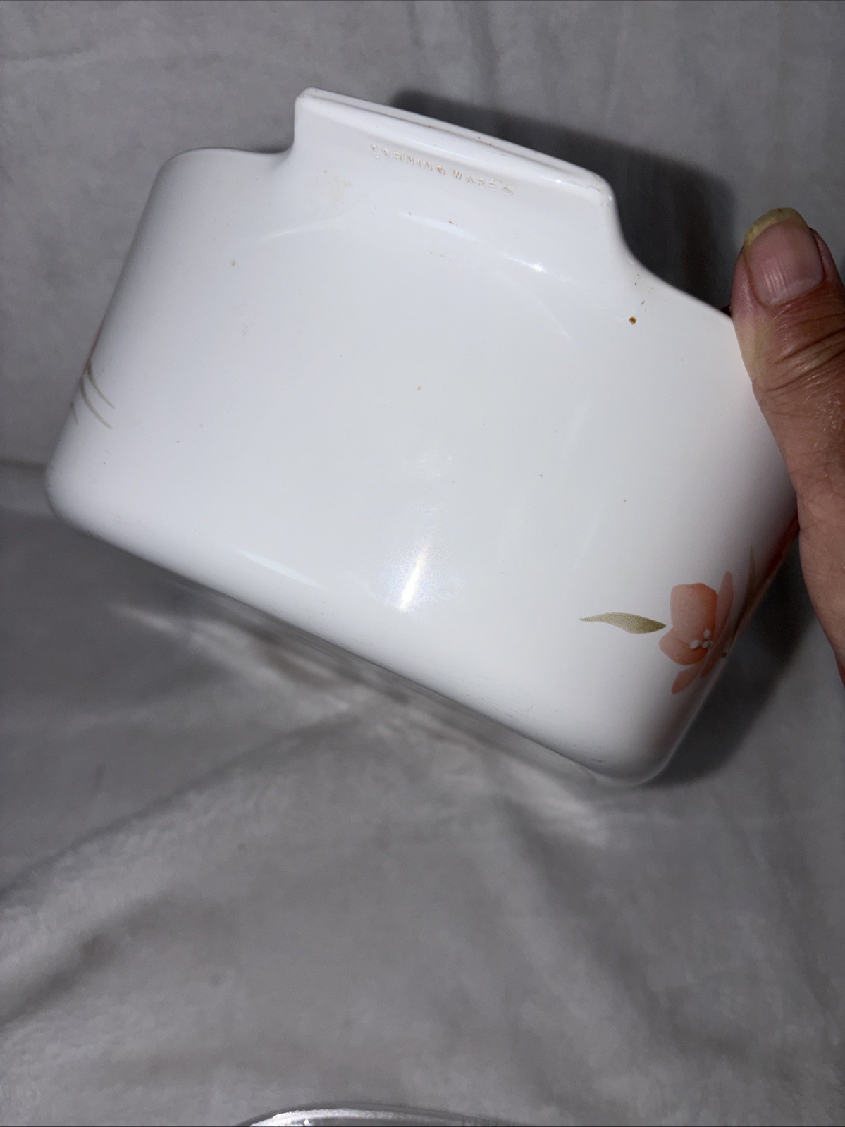 Vintage CorningWare A-Series Peach Floral A-3-B 3 Liter Dish & Lid No Chips GUC
