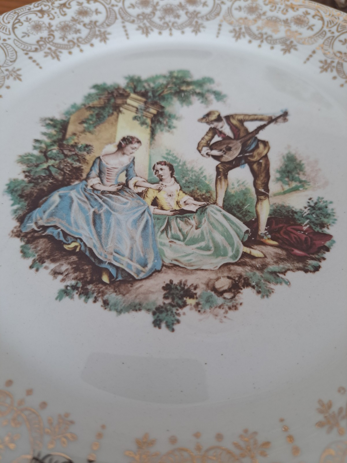 Triumph USA Limoges 22K China Triumph Courting Couples 11 Piece Grouping