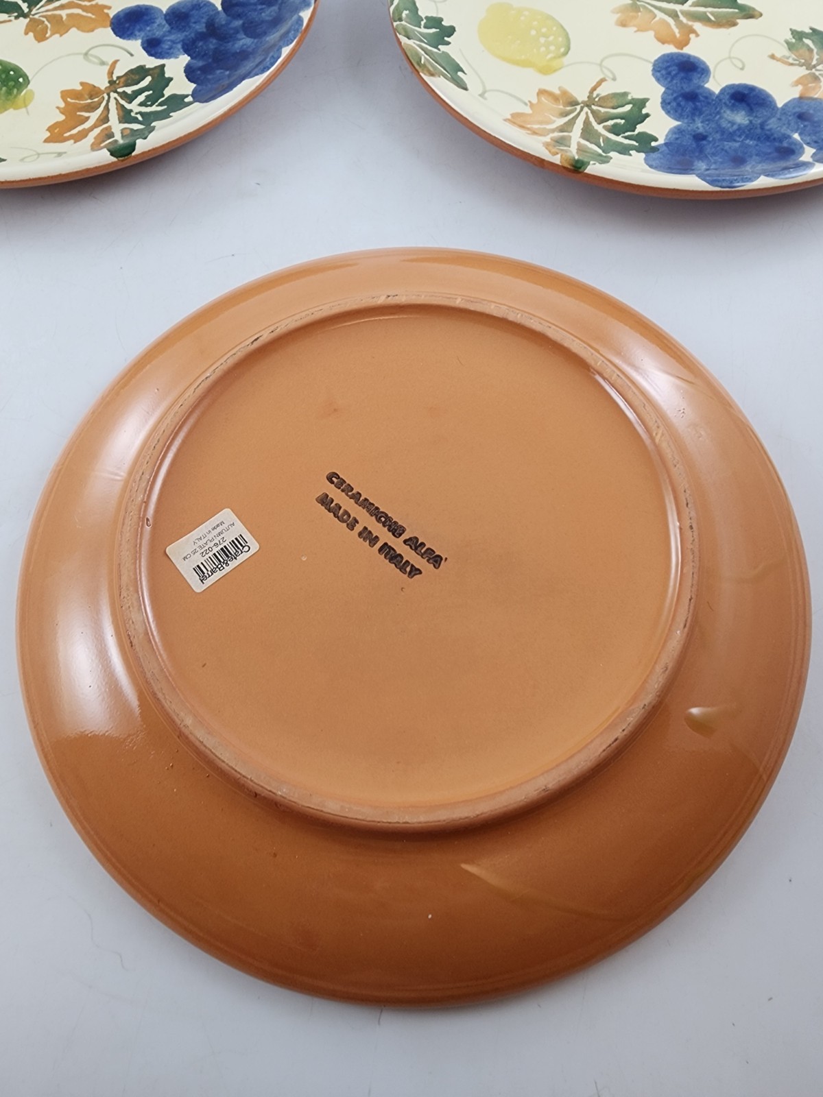 Ceramiche Alfa Dinner Plates – Made in Italy Fruit and Leaves 10″ Qty 3
