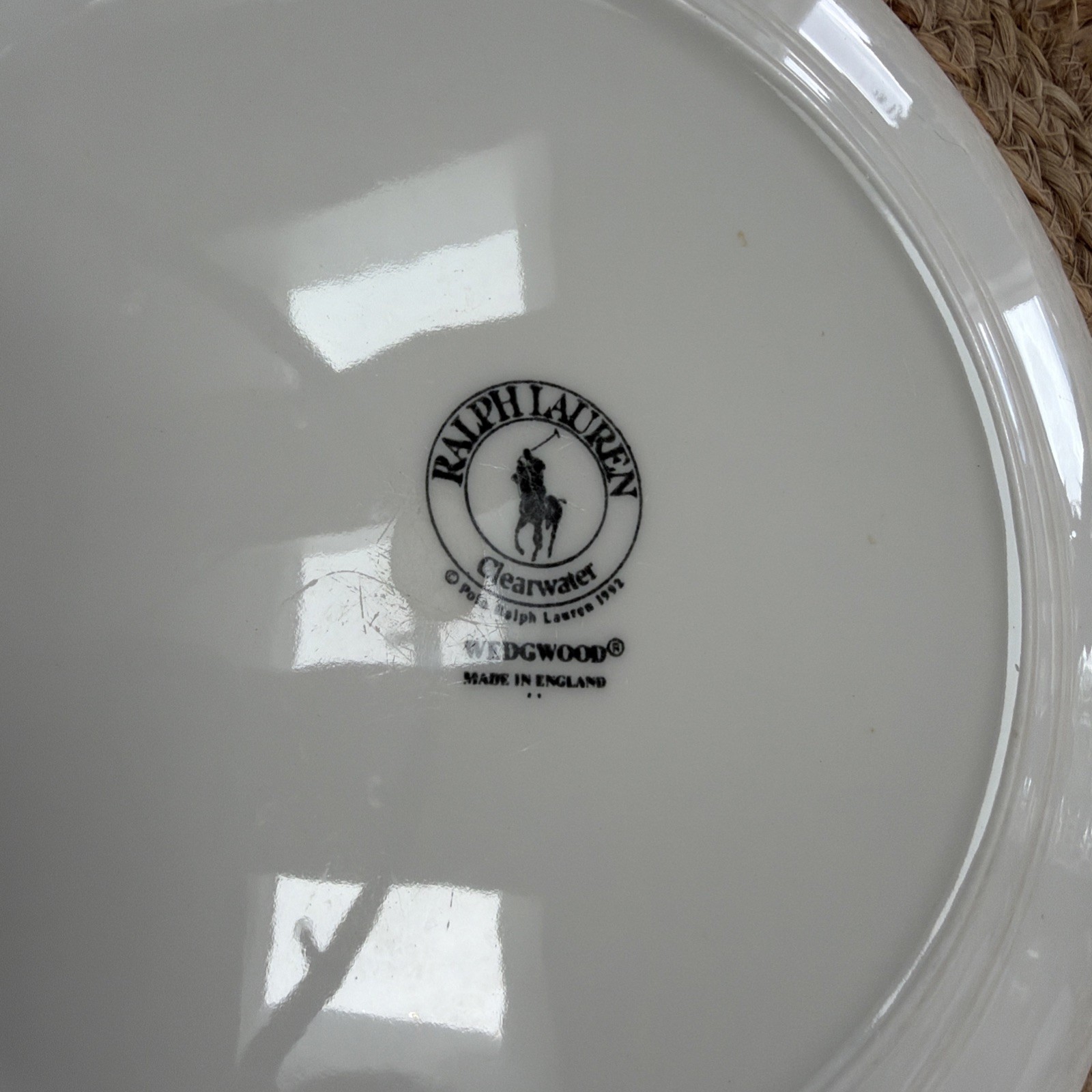Ralph Lauren Clearwater Wedgwood Dinner plate 10 1/2” England Bone China