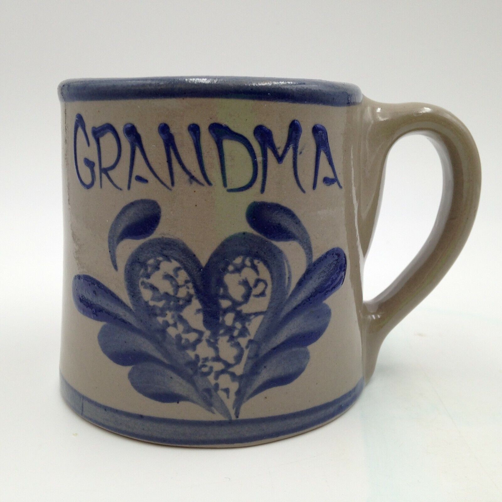 Beaumont Brothers Pottery Grandma Mug Heart Salt Glazed Handmade 1997 Vintage