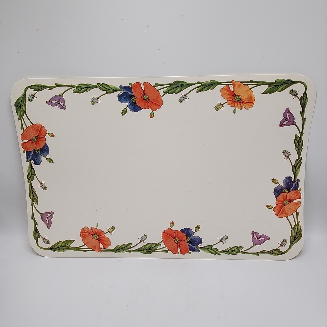 Villeroy & Boch Amapola Vinyl Placemat 18 X 11 1/2 Inches Near Mint Condition