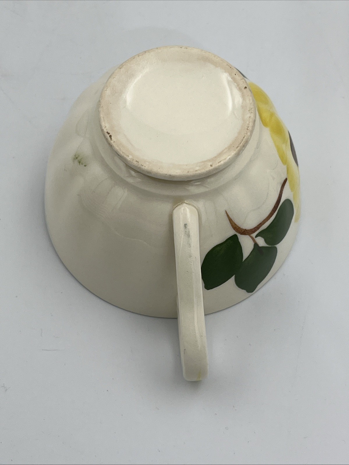 Blue Ridge Pottery Yellow Nocturne Set Of 6 Tea Cups & Saucers 3 Cups Have Chip