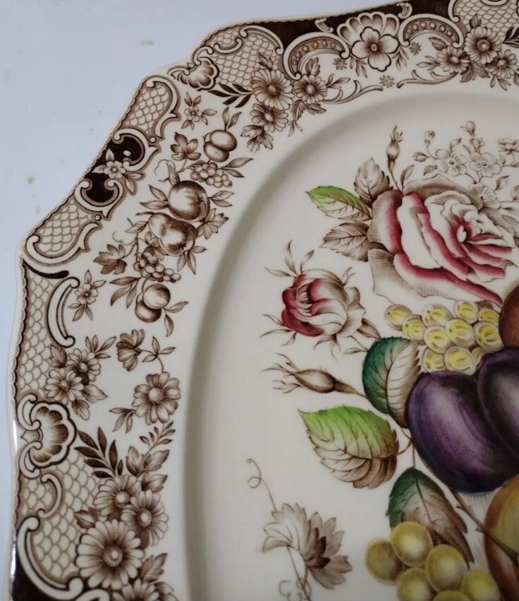 Windsor Ware Johnson Bros England Harvest Fruit Large Oval Platter 20″ NOS UNUSE