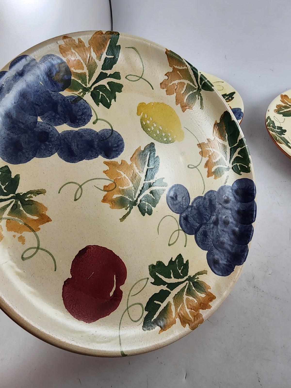 Ceramiche Alfa Dinner Plates – Made in Italy Fruit and Leaves 10″ Qty 3