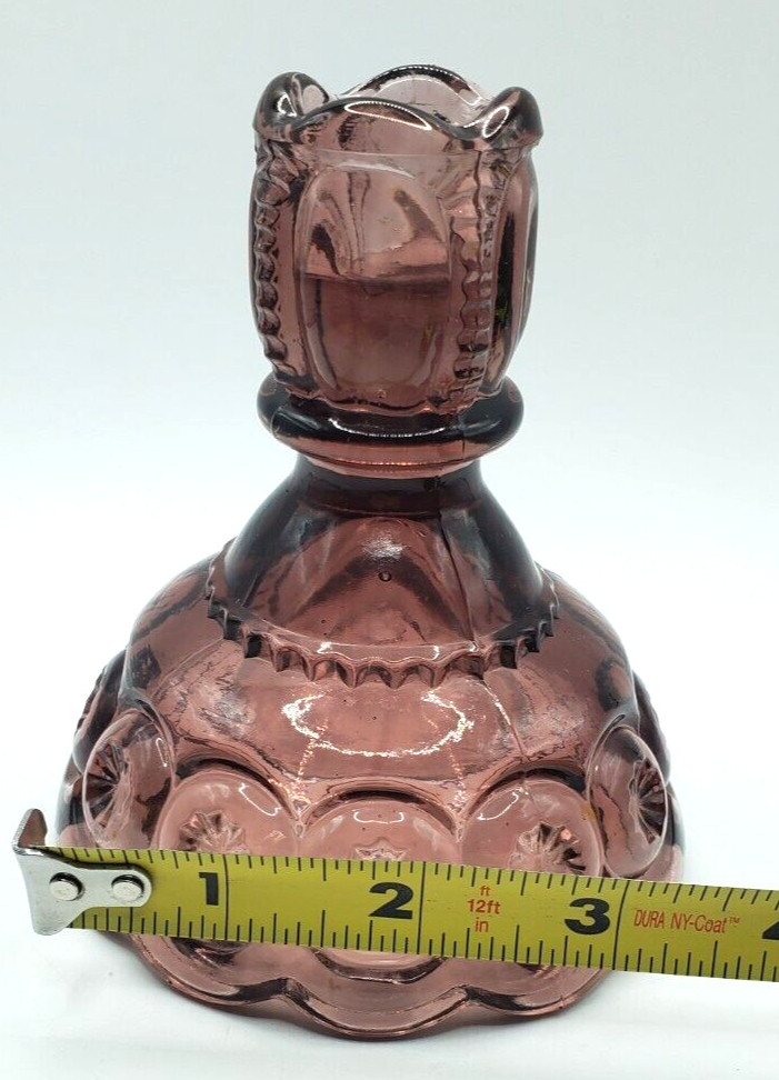Vintage LE Smith Purple Amethyst Moon an Stars Candle Holder