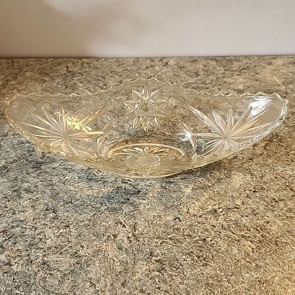 Boat Bowl Dish Crystal Banana Split Gondola EAPC Anchor Hocking Star of David
