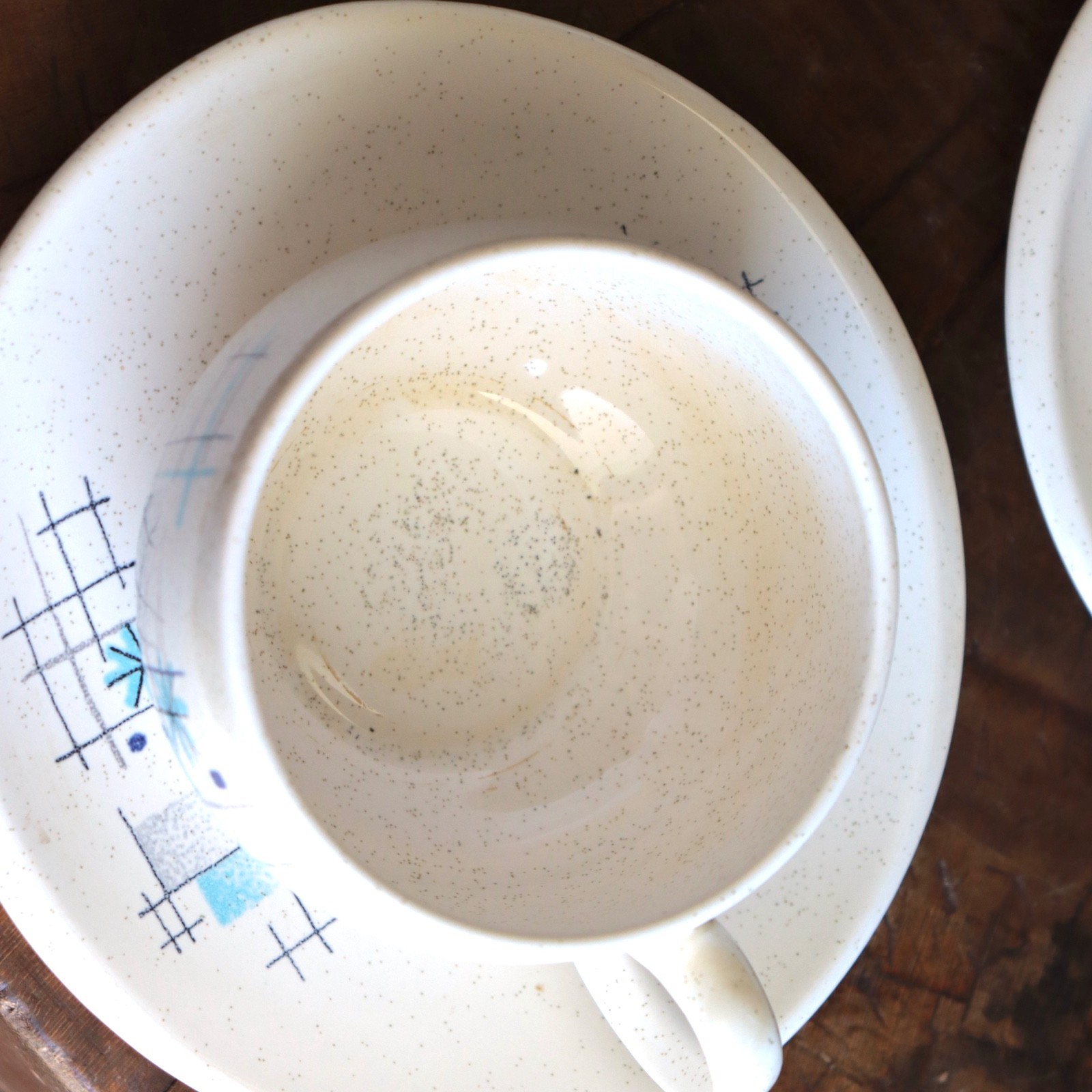 Franciscan Oasis Cup & Saucer 11 Sets Mid-Century Atomic 1950s Coffee Teacup Vtg