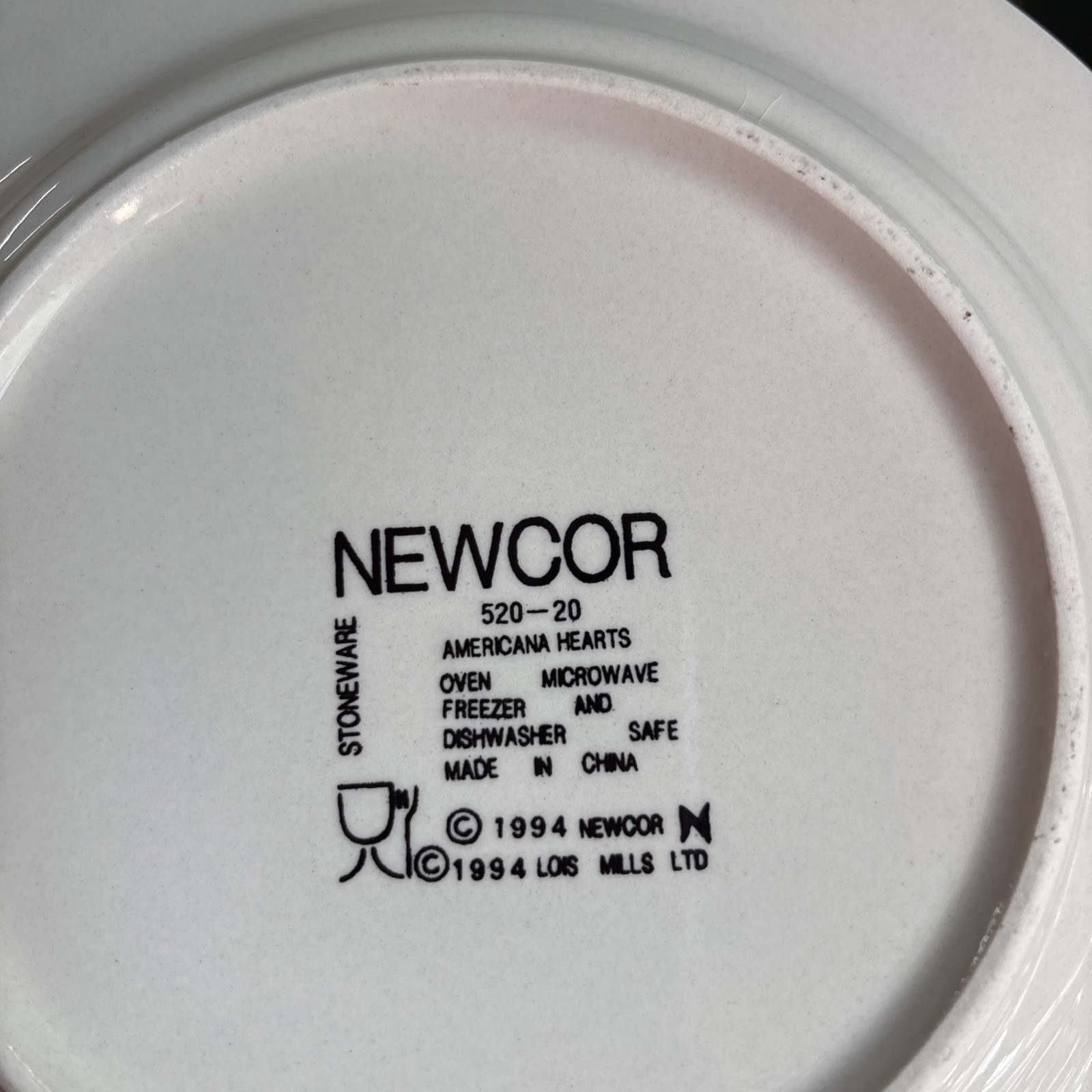 Newcor American Hearts 1994 Stoneware Plates – Set Of 7