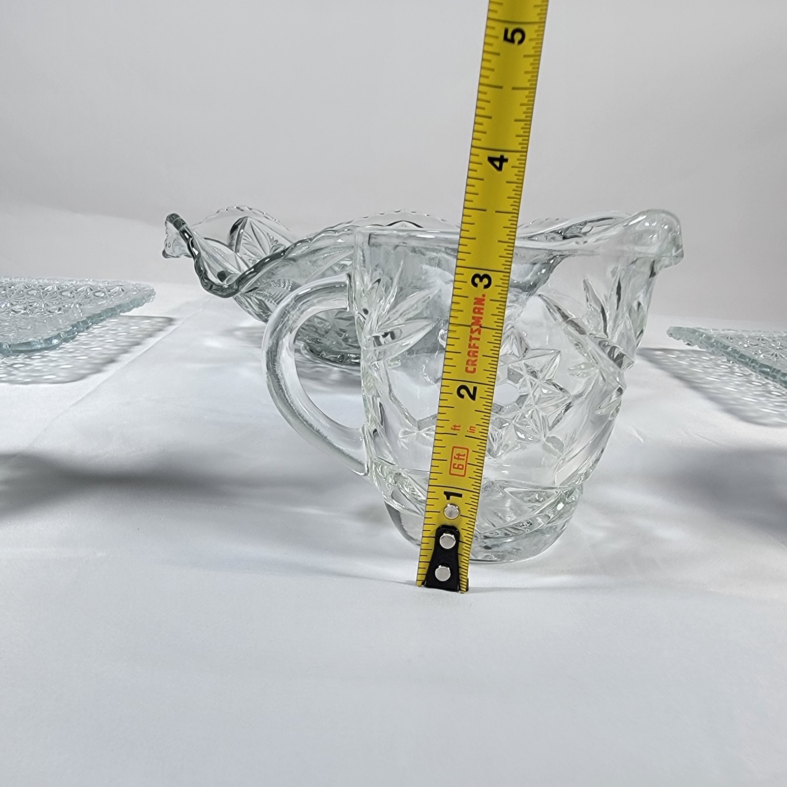 Anchor Hocking Wexford Glassware Lot Bowl Plate Cruet Creamer Candy Dish Vintage