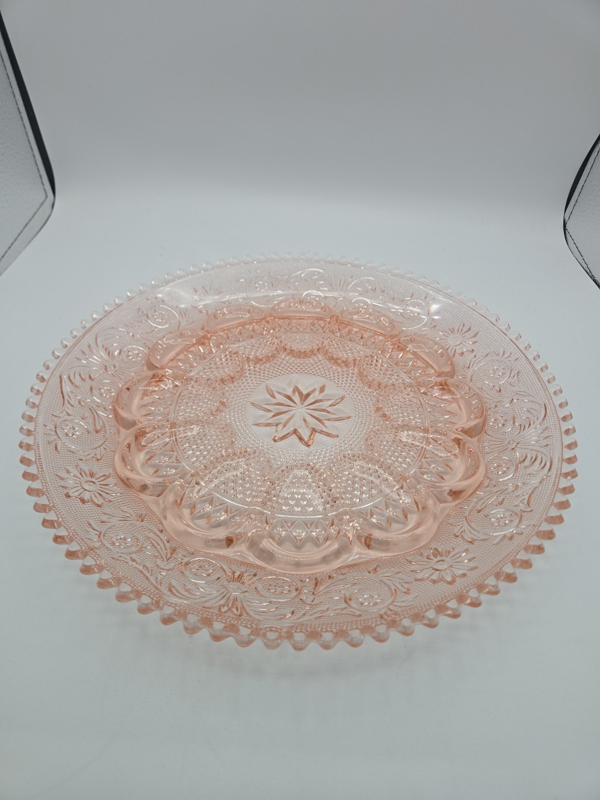 Indiana Glass Tiara Pink Deviled Egg Platter 12″ Beautiful!