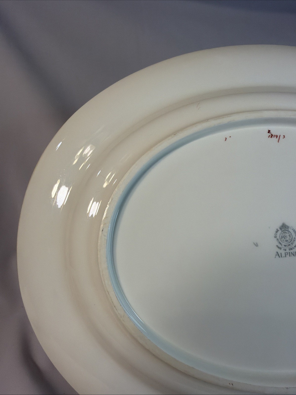 Royal Worcester Alpine Pink 15.5” X 13” Oval Serving Platter Bone China Vintage