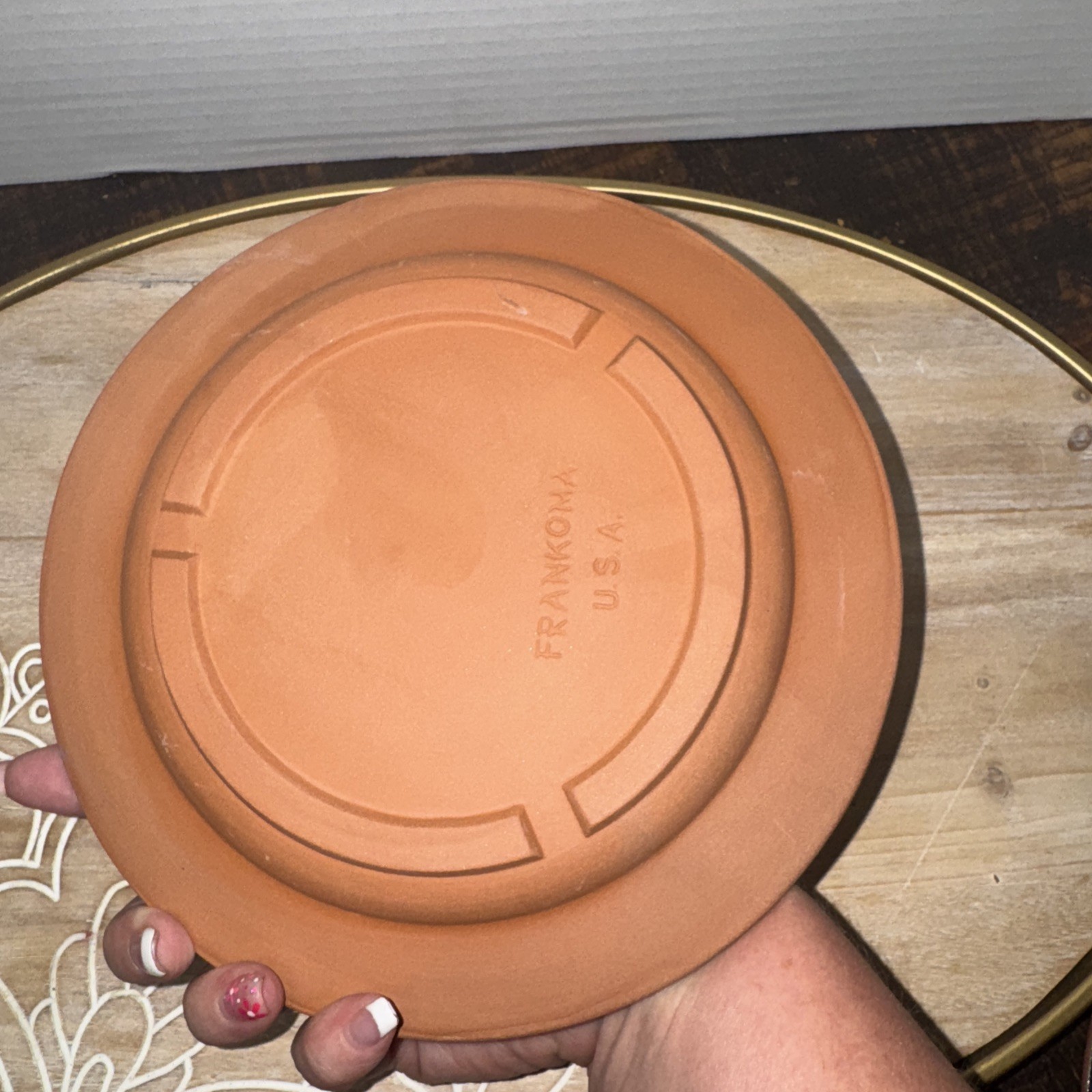 Frankoma Vintage Navy Blue Salad Plate 7.75″ Longhorn Ranch Brand Set Of 4