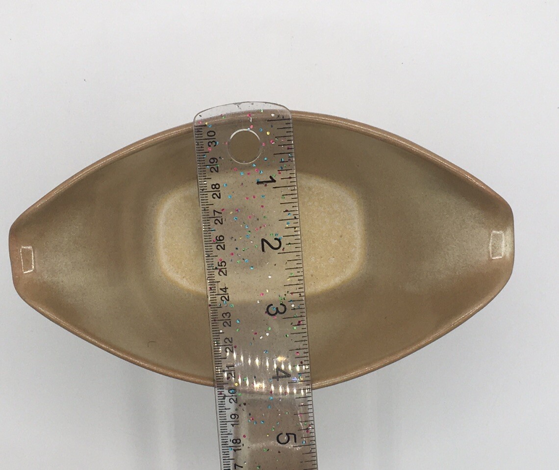 Frankoma 6S Pottery Desert Gold Double Sided Handled Gravy Sauce Boat MCM VTG