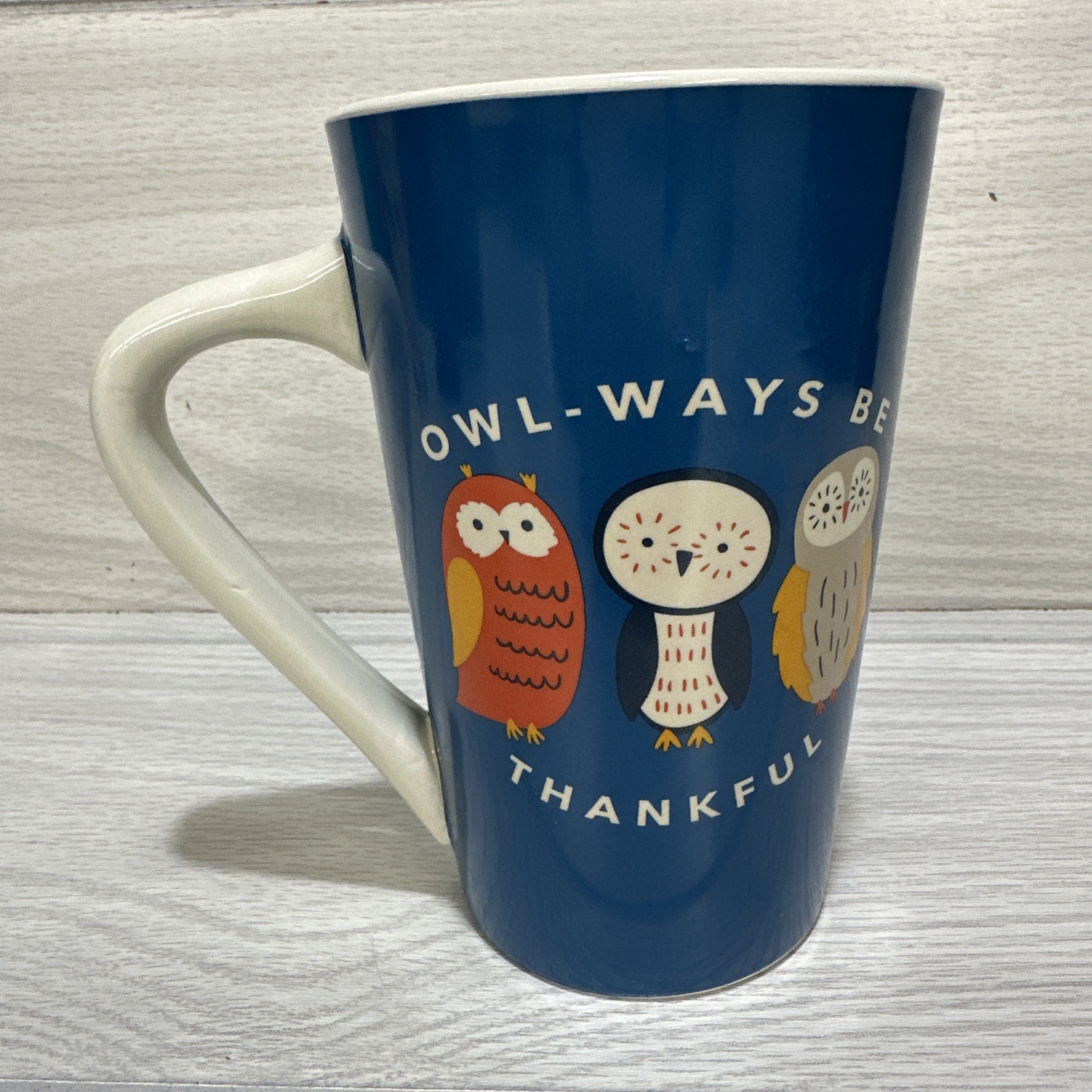 HOLIDAY HOME Ceramic 22oz Latte Coffee Mug Owl-Ways Be Thankful