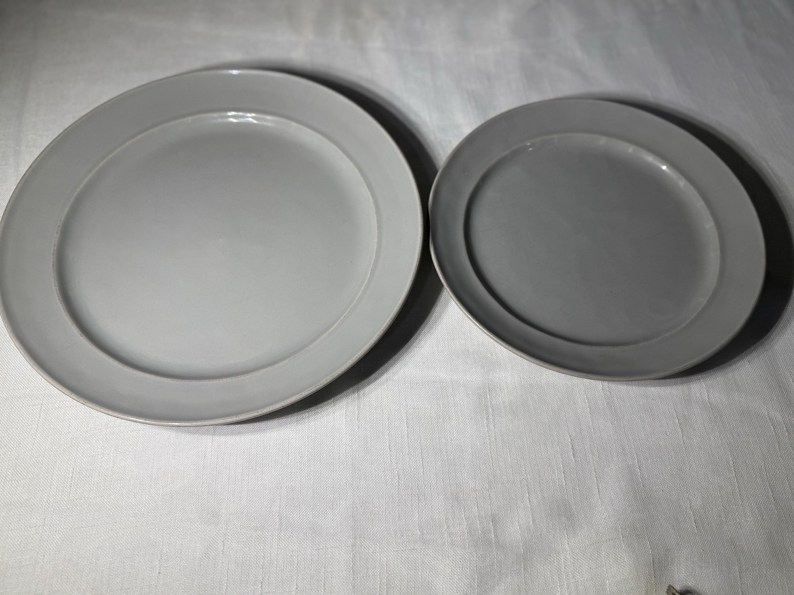 Pottery Barn Cambria Gray Stoneware Set 3 Dinner Plates Lunch/salad Plate + Mugs