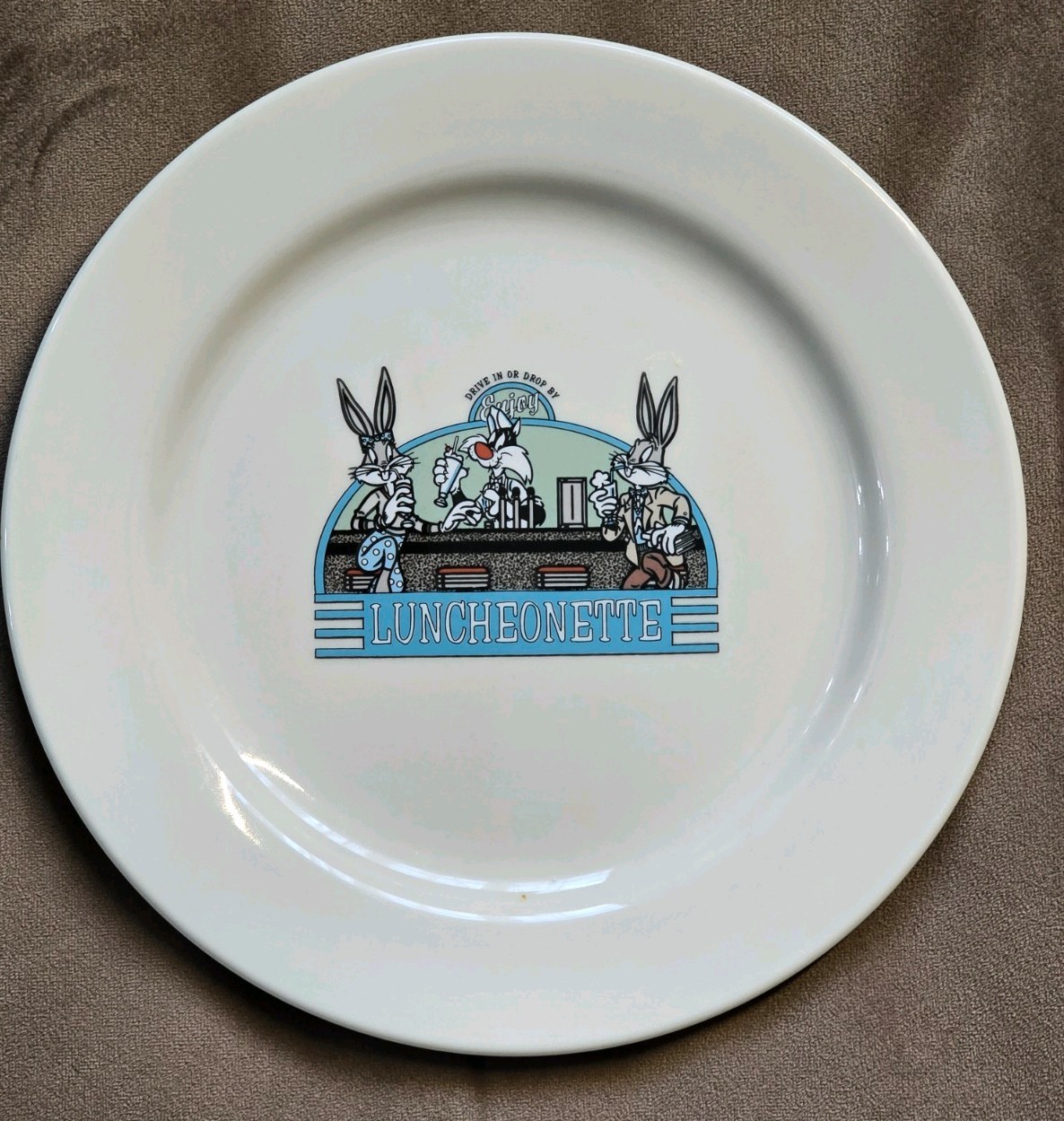 Set of 3 Looney Tunes Luncheonette Plates – 1994 – Warner Bros – Bugs Bunny Taz