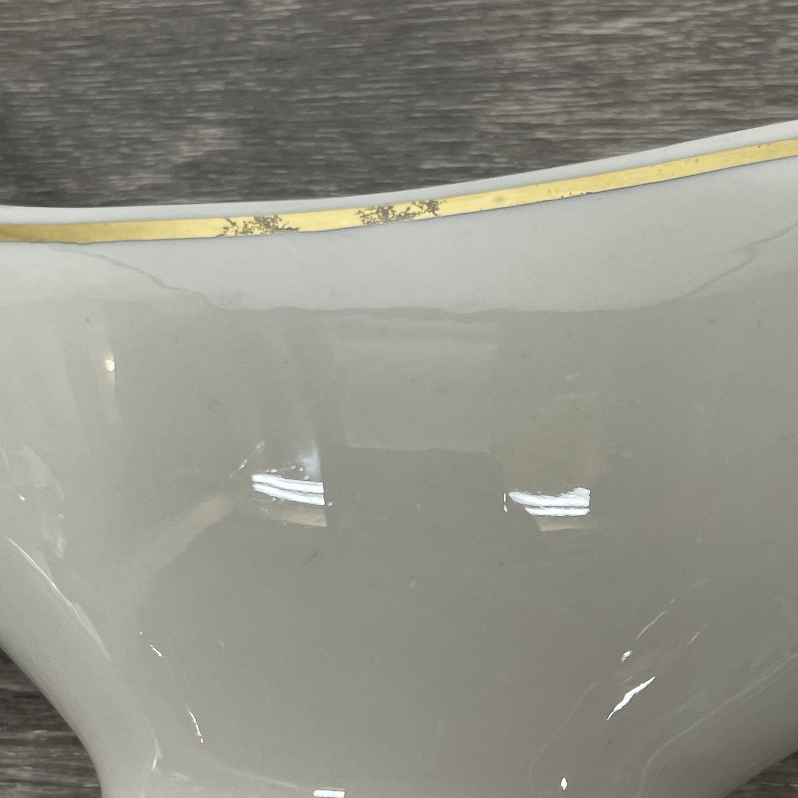 Vtg Mayer China Ivory Gravy Boat Gold Trim Beaver Falls PA #479 Restaurant Ware