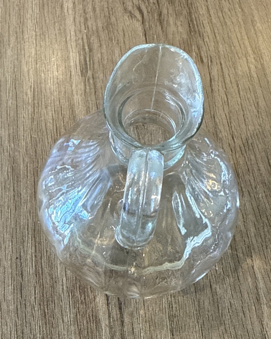 Vintage Clear Glass Oil/ Vinegar Bottle With Stopper-5 & 1/2 Inches Tall