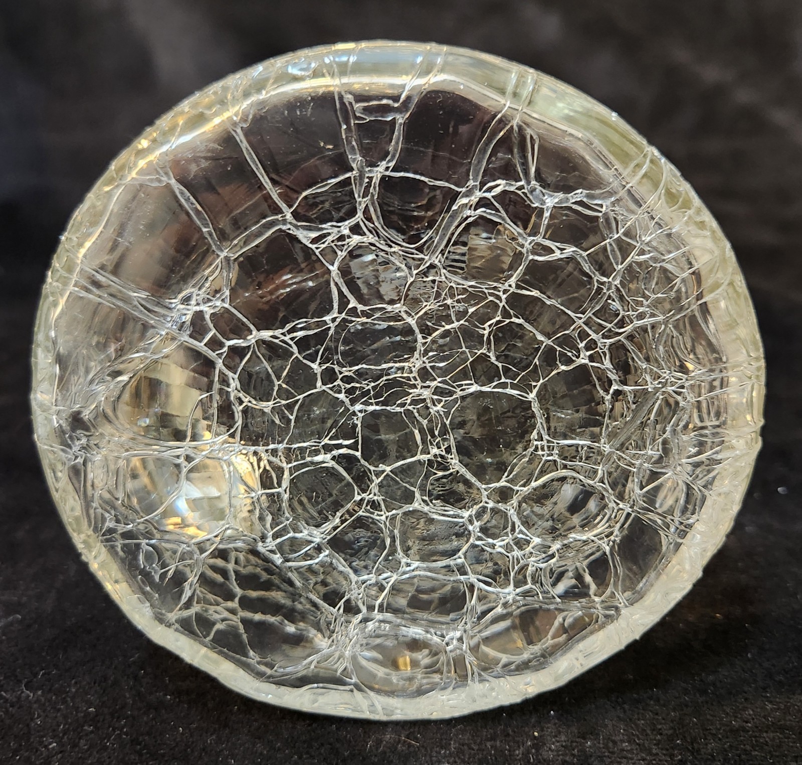 Antique Ribbed Crackle Glass Pitcher Applied Handle Art Nouveau maybe Kralik??