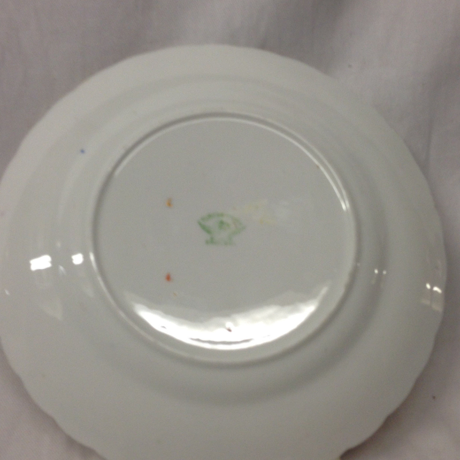 TUSCAN ENGLAND SALAD PLATE 6 7/8″ RUST FLORAL BLUE LEAVES GOLD