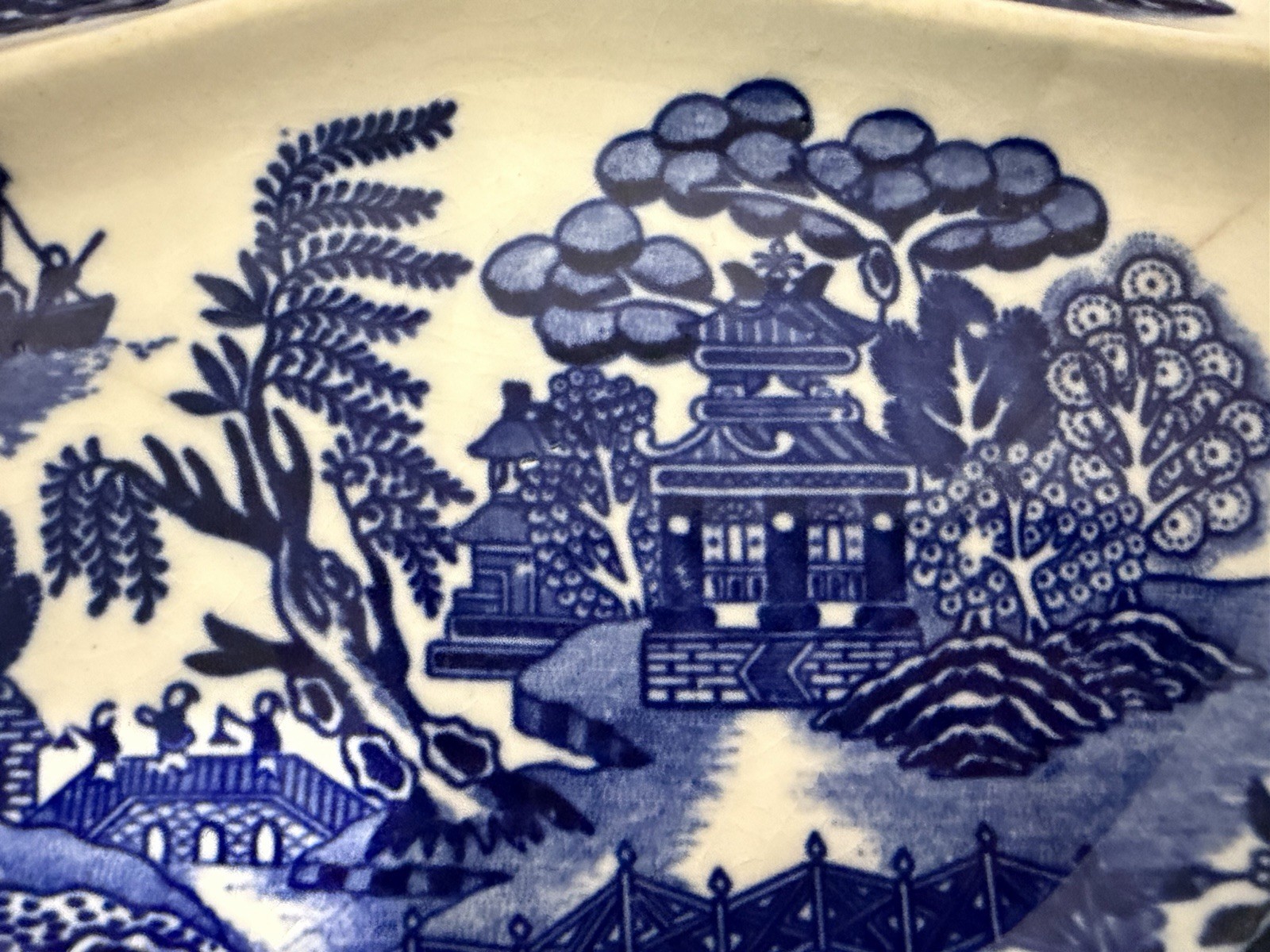 Vintage Blue & White Divided Plates Made in Japan Pre-Owned Qty: 8