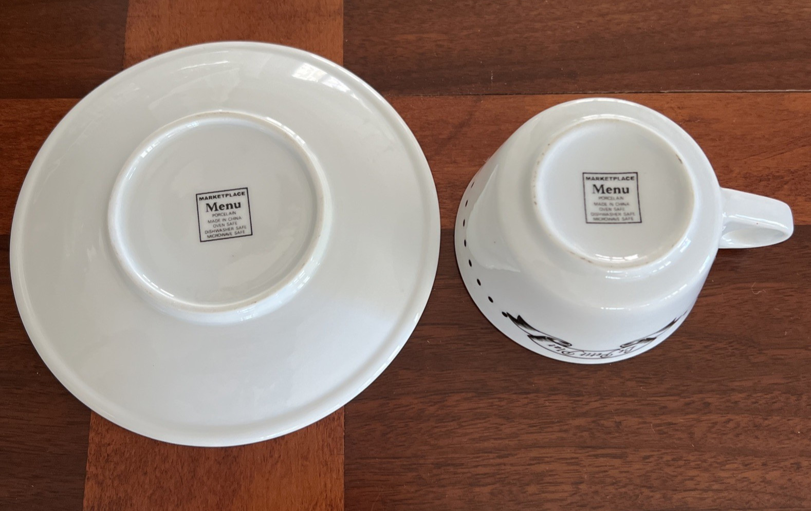 MARKETPLACE BISTRO DINNERWARE 4 PIECE PLACESETTING MENU DESIGN