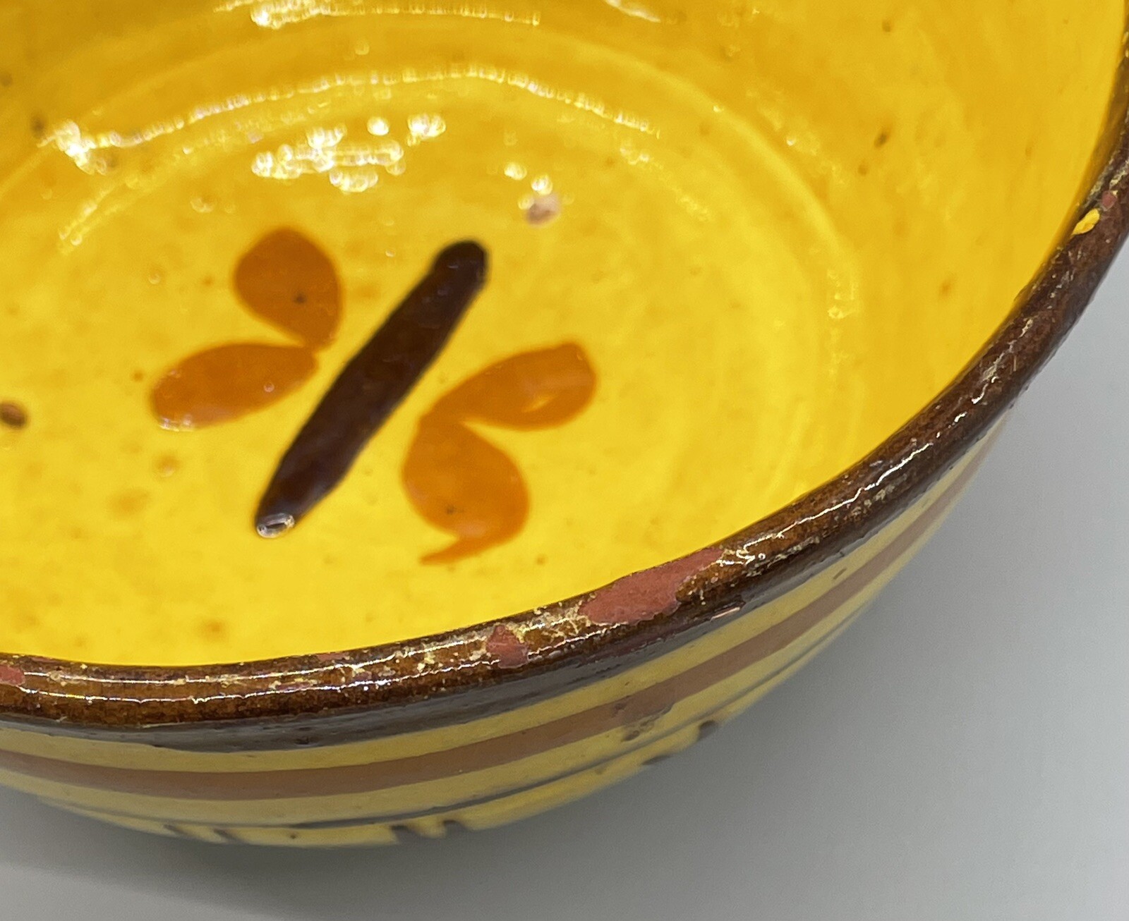 Antique Yellow Multan Sindh Pottery Dish Hand Painted Earthenware