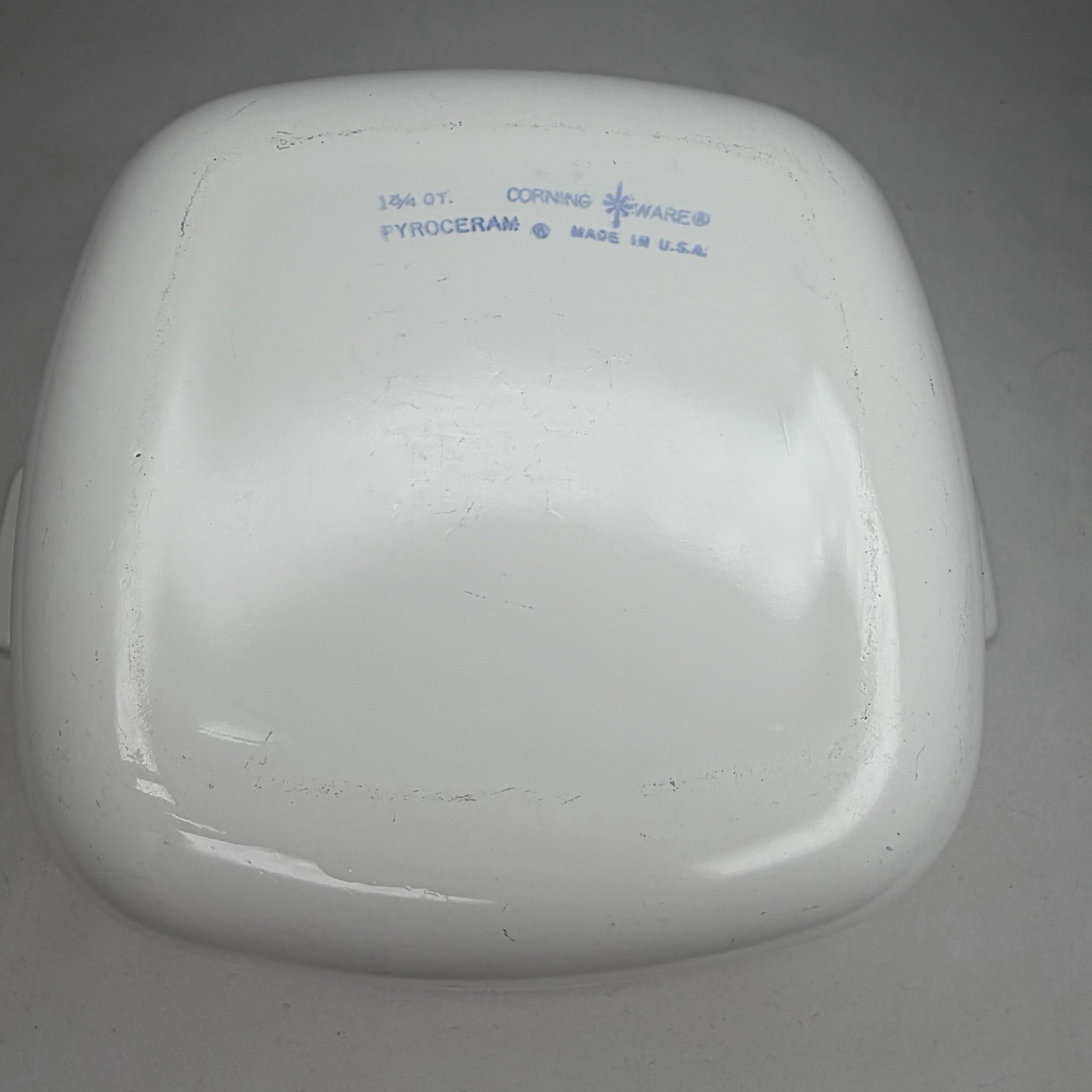 Pyroceram Corning Ware 1-3/4 Quart White Blue Cornflower Casserole Dish No Lid