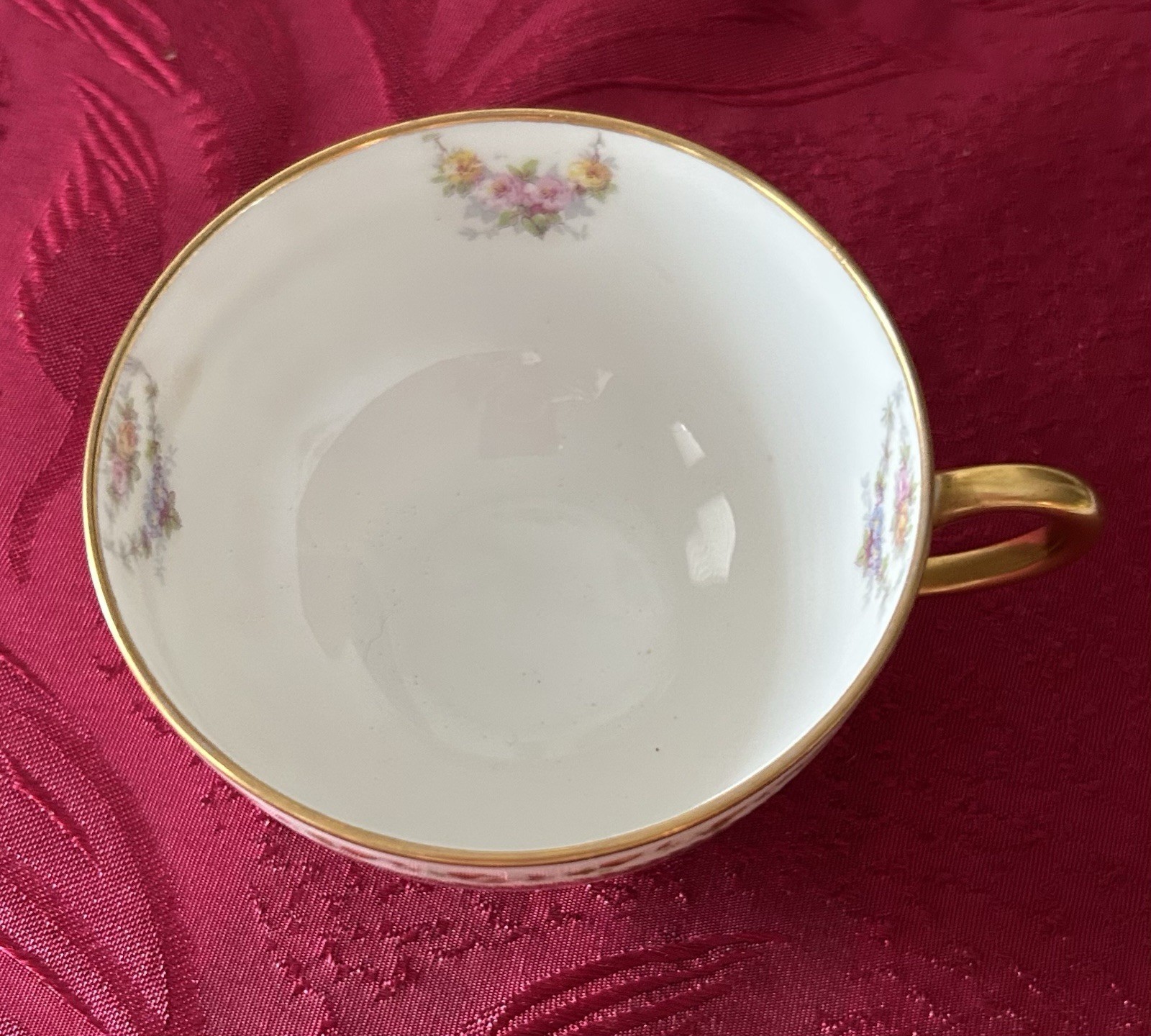 Antique 1900 Jean Pouyat JPL Limoges POY63 Flowers Acorns Porcelain Cup & Saucer