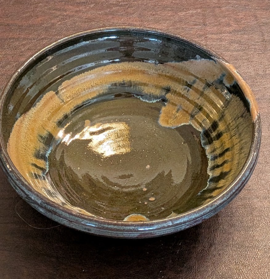 Large Hand Thrown Glossy Glazed Studio Pottery Bowl