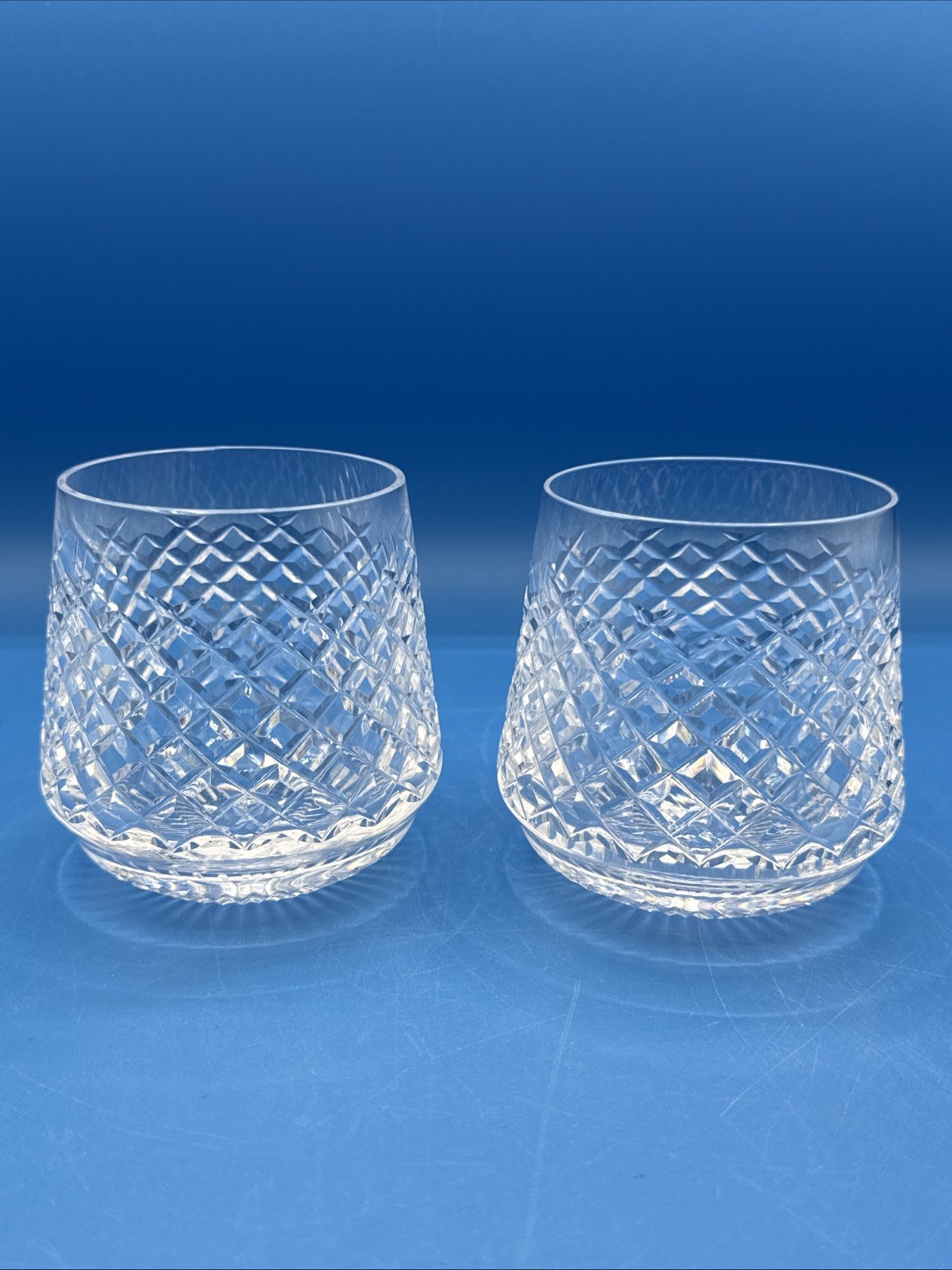 Vintage Waterford Crystal “Alana” Roly Poly Glasses; Set of 2