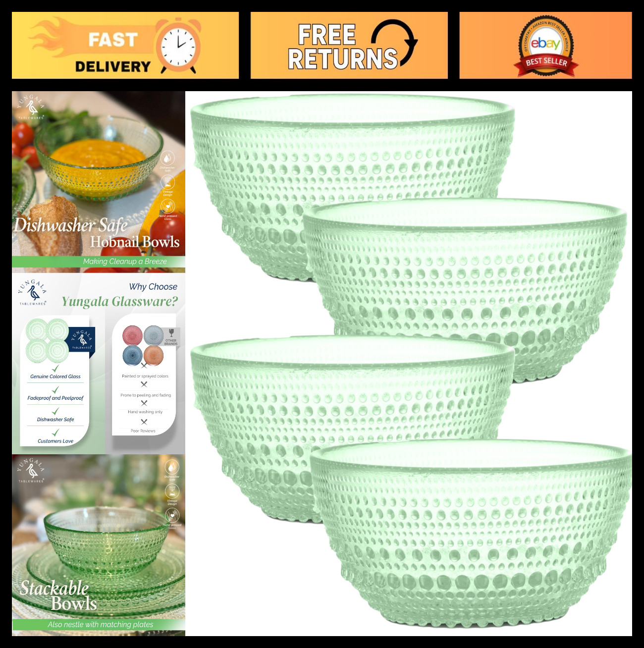 Decorative Green Glass Bowl – Elegant Centerpiece for Home Decor & Dining