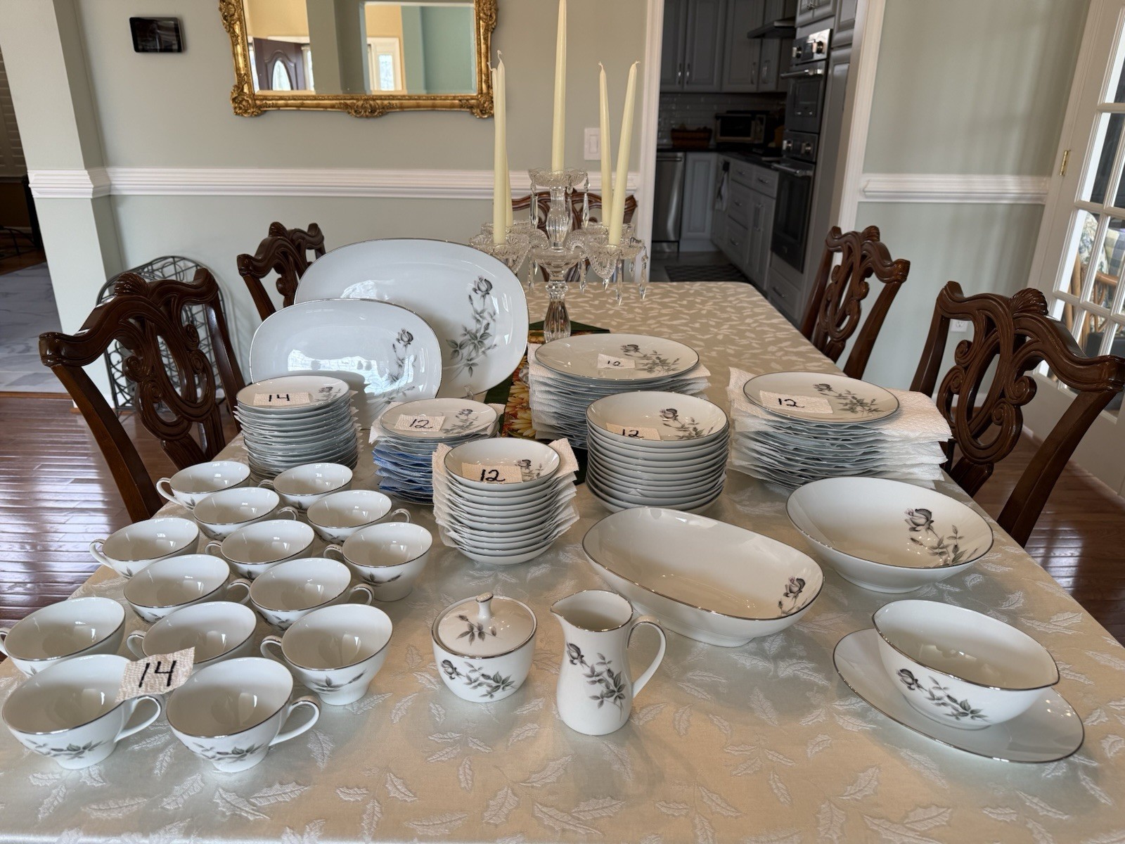Noritake China Set JANETTE 6604 Service For 12 with Serving Pieces – EUC – 7pc